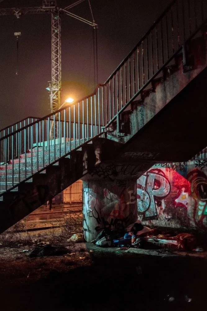 Treppe mit Graffiti